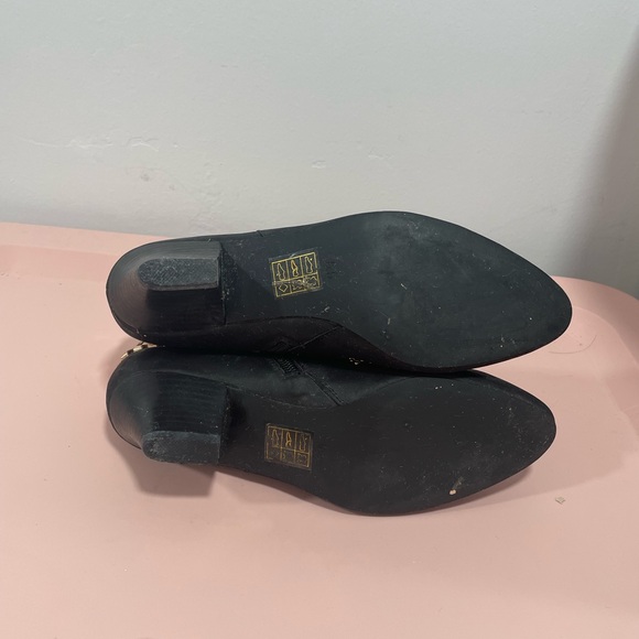 Jeffrey Campbell Benatar Gold Studded Black Suede Leather Heel Boots 5.5 - Picture 5 of 10